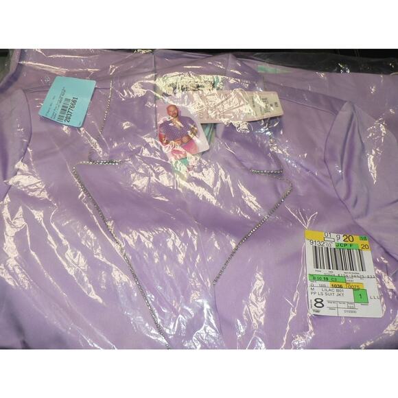 Johnny Wujek Women's Embossed Suit Jacket Blazer in Lillac Breeze Medium $199 - Picture 4 of 5